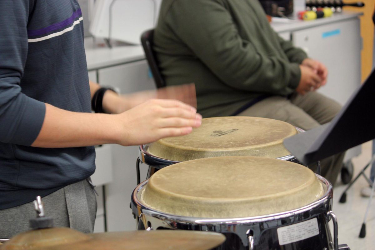 Junior Billy Perritt provides a nice drum section.