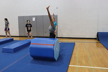 Jumping over the mat