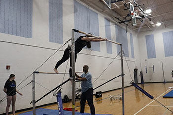 Working high bar.