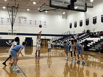 Victor Khashchuk shooting a free throw.