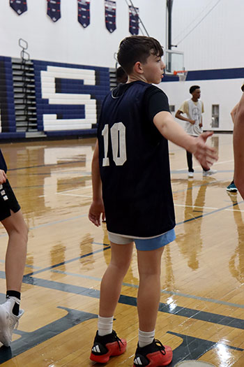Wesley Steller showing his team where to go with the ball