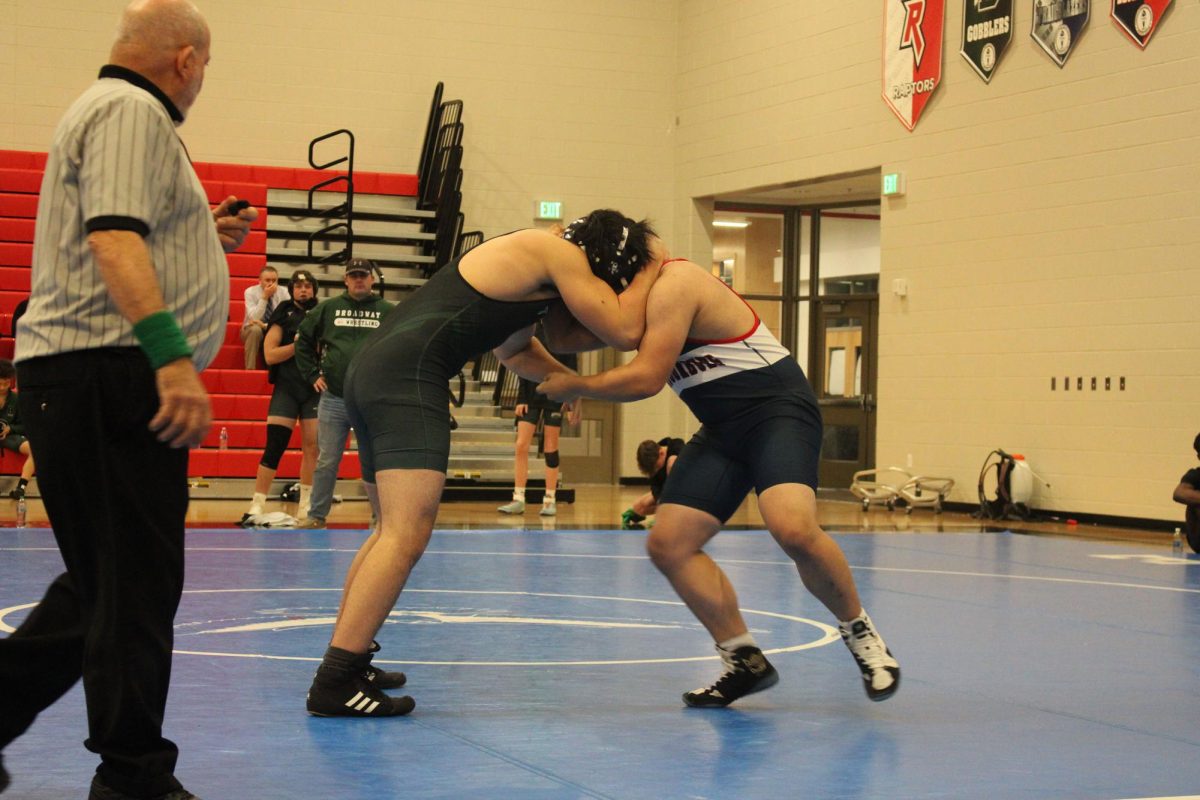 Sophomore Teodoro Gallardo wrestling broadway
