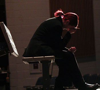 Sylvia Young in her and Ella Horst's piece, "Baggage."