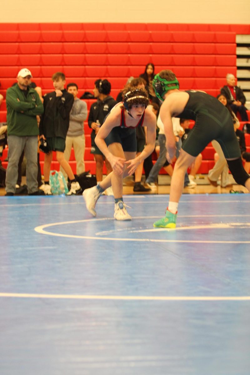 Freshman Mason George ready for his match