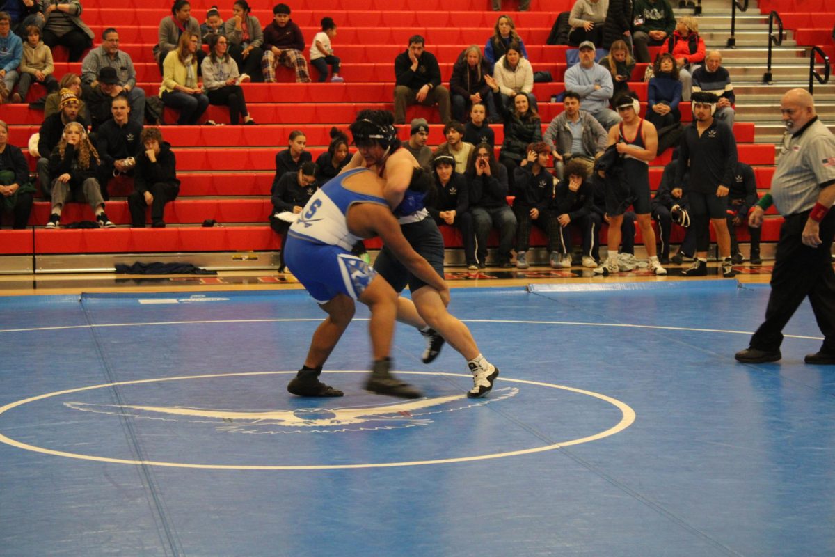 Wrestler in competition