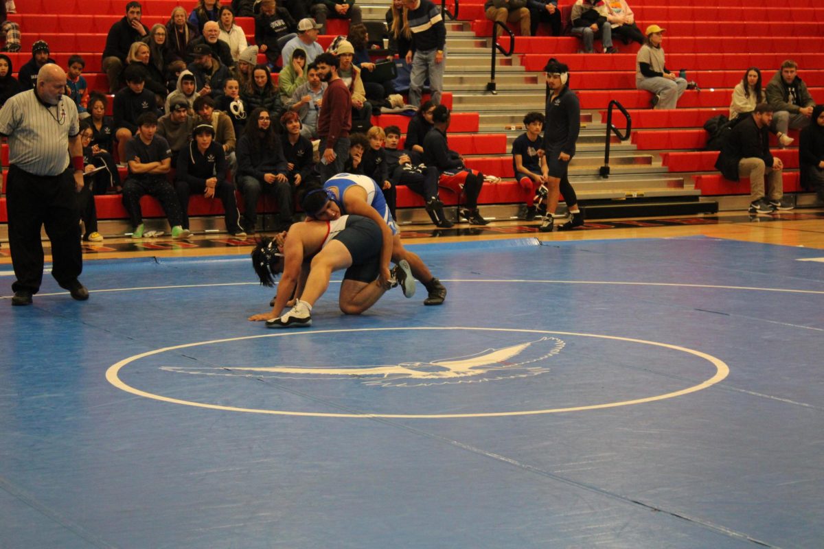 Wrestler tries to get back up