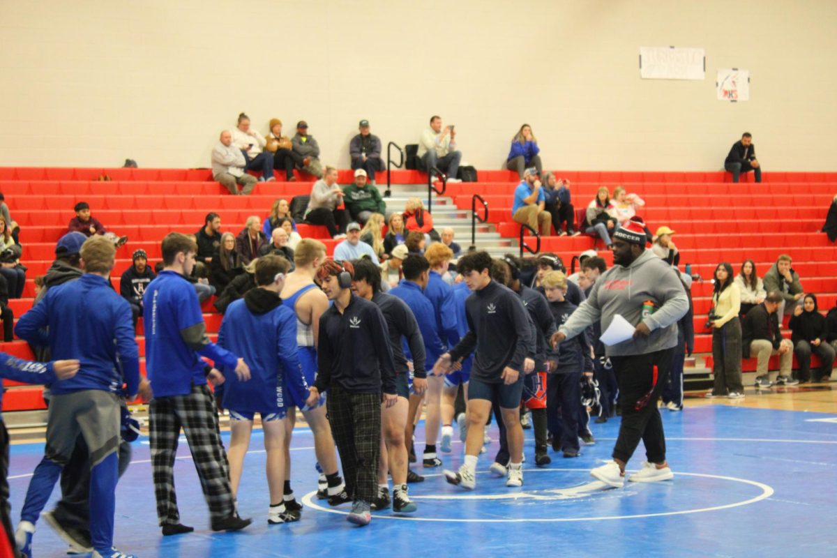 Wrestlers from both teams