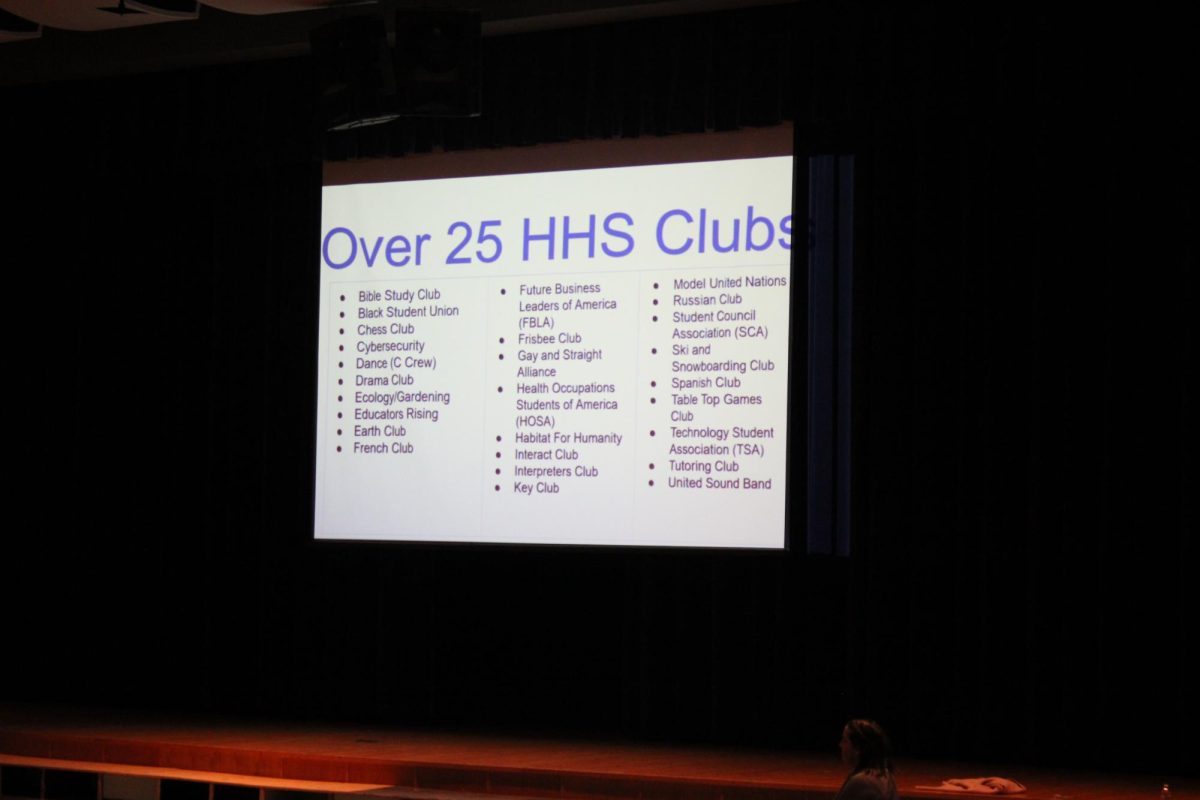 Sudents learn about the different opportunities and club that are offered at HHS