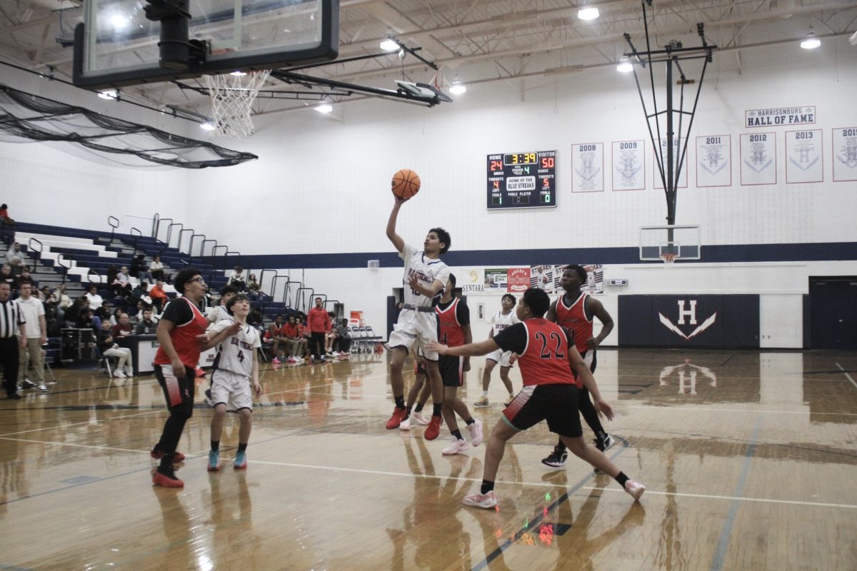 The Harrisonburg Junior Varsity make a shot against Rocktown