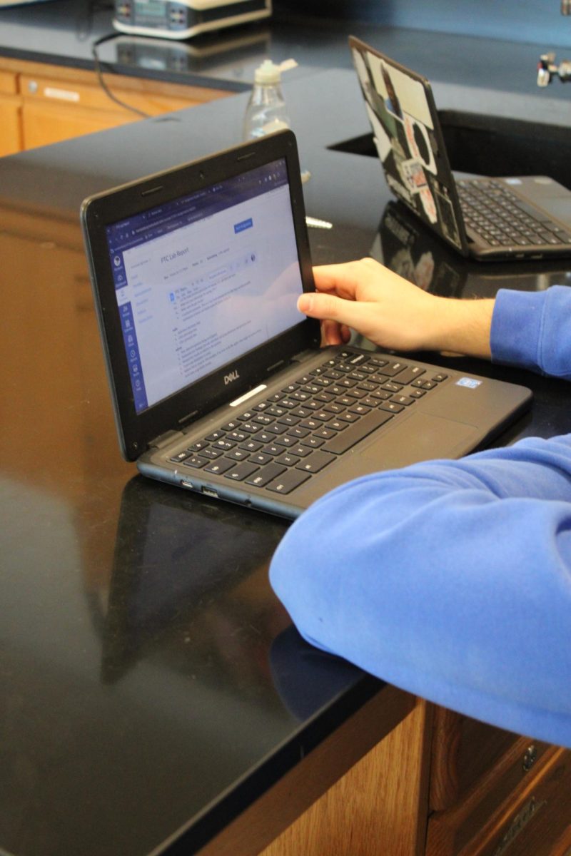 Elliot Rhodes looking at his assignment.
