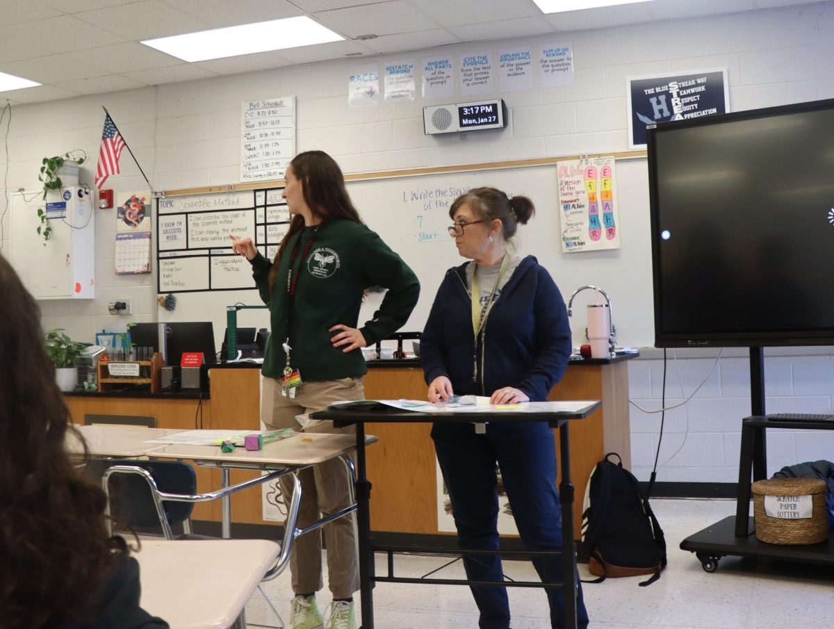 HHS Science teachers come together to perform an SOL review for students to ensure their completion and passing of the test. They set everything up perfectly so nothing would happen or go wrong during this event.