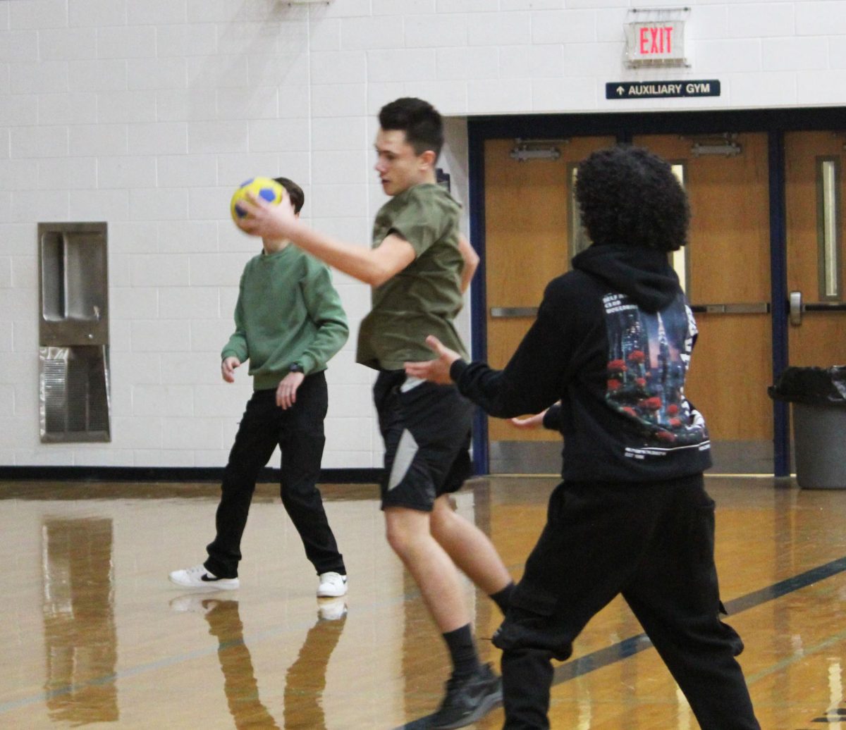 Freshman Victor Jimenez-Khashchuk saves the ball from the defender.