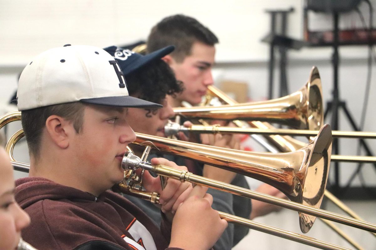 Senior Gram Vass plays the trombone.