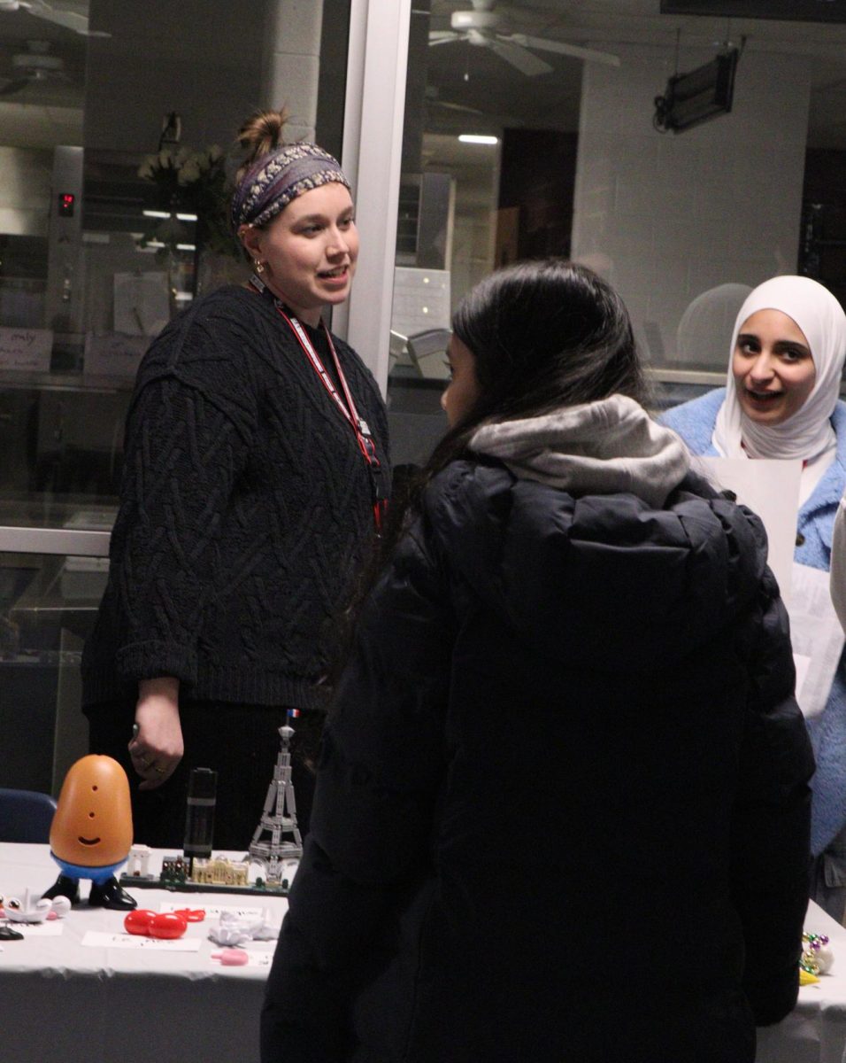 Language teachers at their booth.