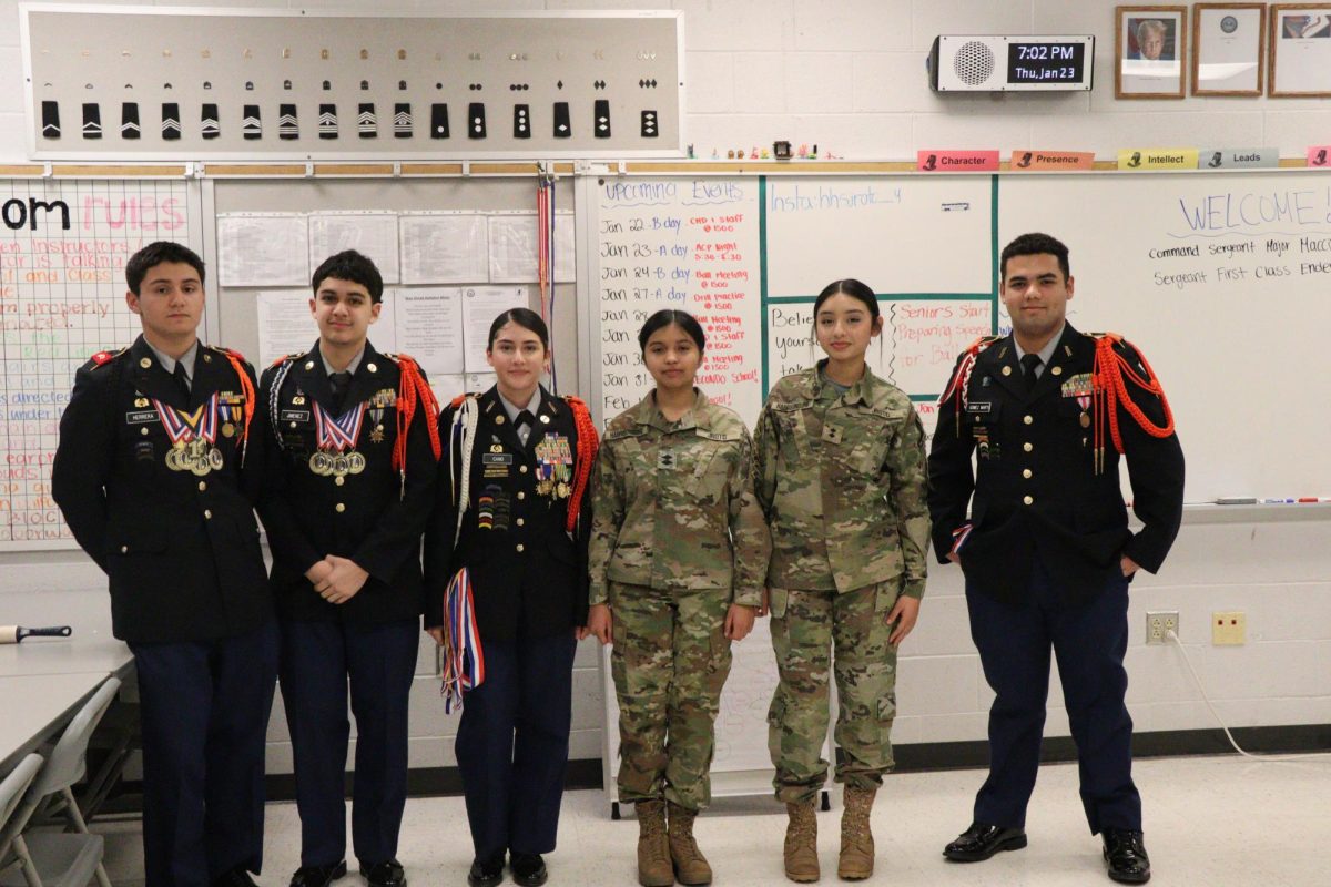 JROTC posing for a picture.