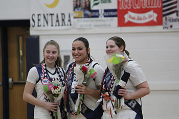 Seniors, Mckenna Dayton, kayli Alvarado, and Lily Rupe's last year playing basketball at HHS.