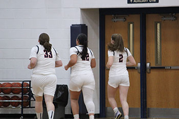 Last basketball game for HHS senior players, Lily Rupe, kayli alvarado, and Mckenna Dayton.