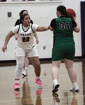Kayli Alvarado guards against a player from Broadway.