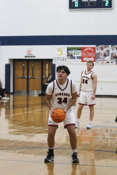 Senior Nick Santiago shoots a free throw.