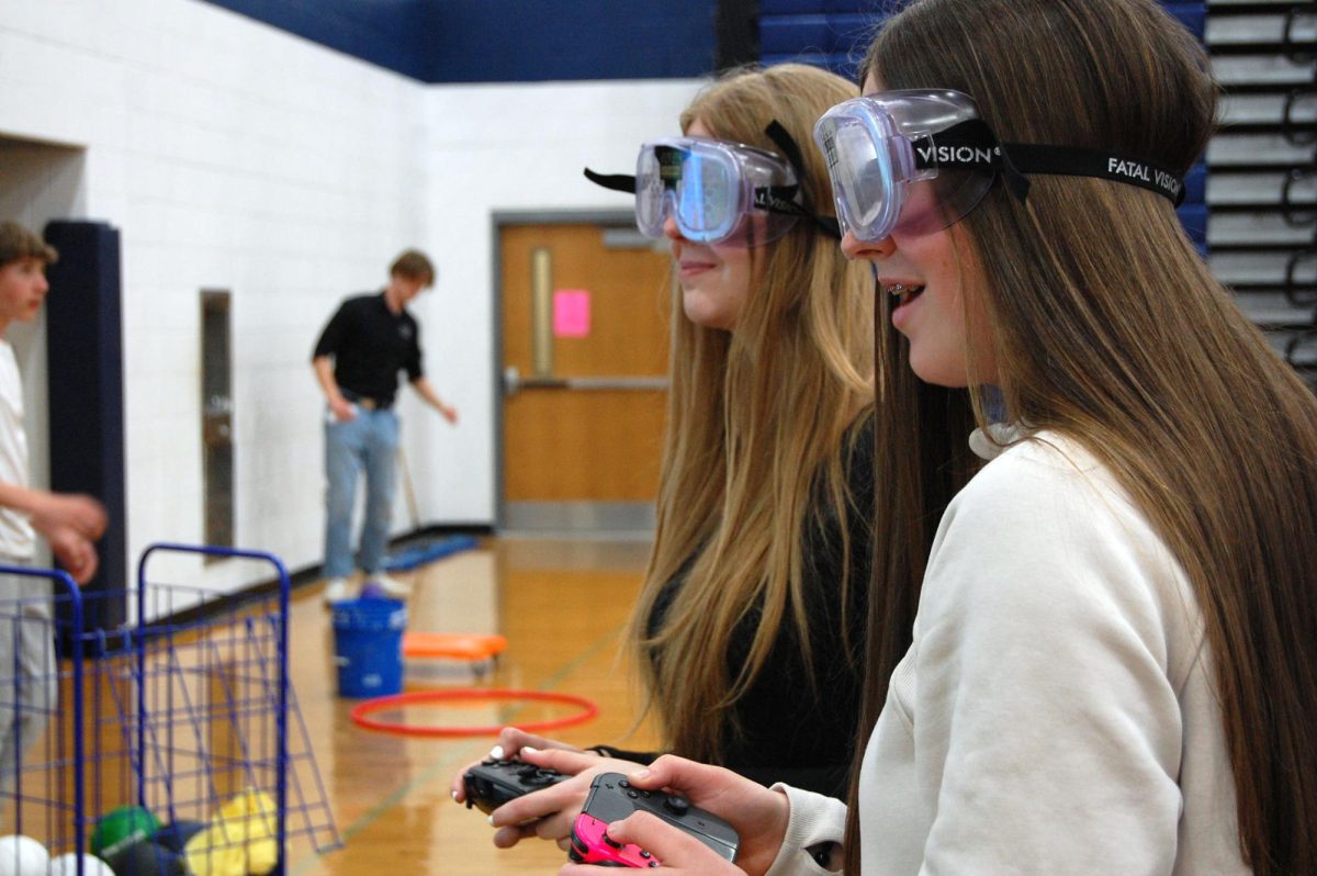 STEM Students attempt to play Mario Cart with drunk goggles on.