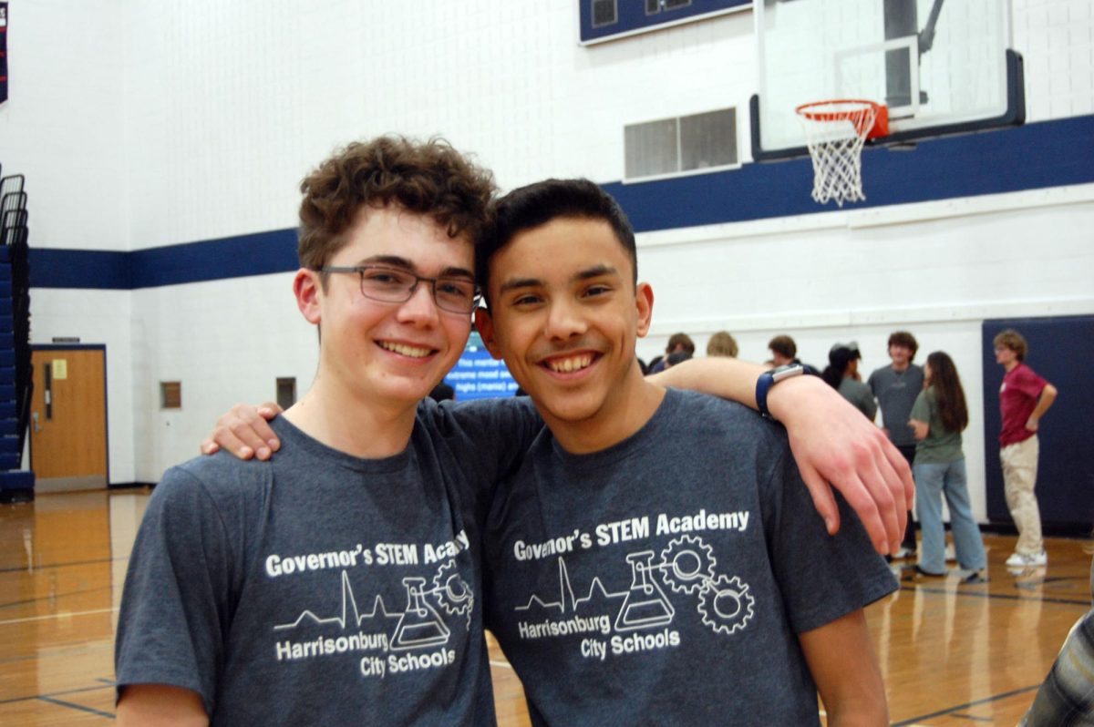 Sophomores Samuel Walton(left) and Elio Cortina(right) stand to have their picture taken.