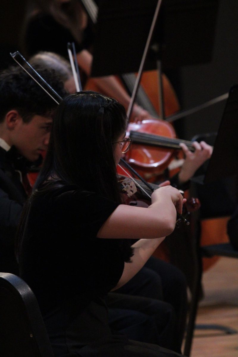Tamarah Al Bayati playing the violin.