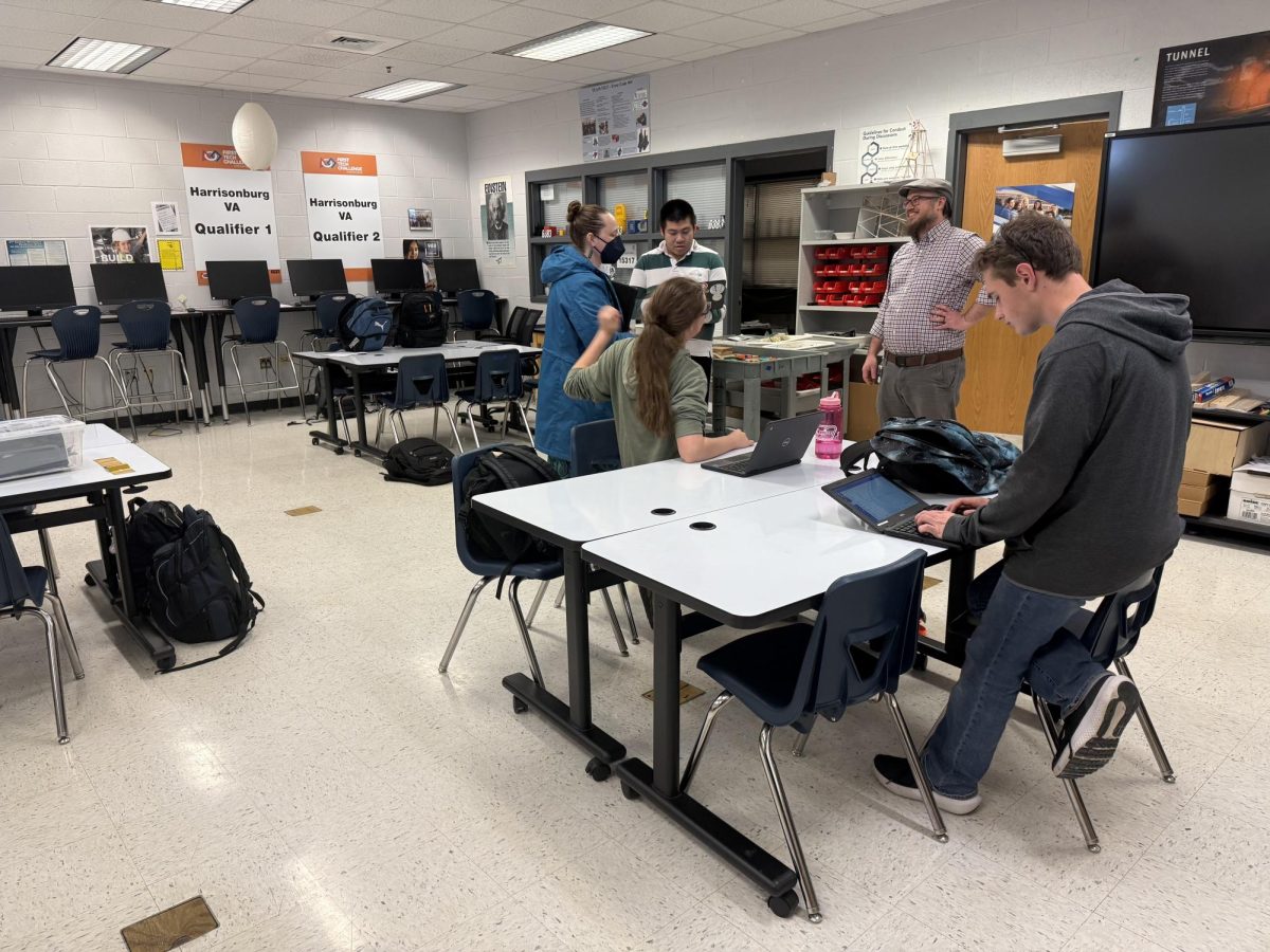 classroom for robotics students work in