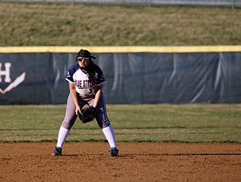 Eighth grader Ximena ready to field the ball.
