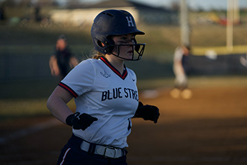 Addie campbell running in after scoreing
