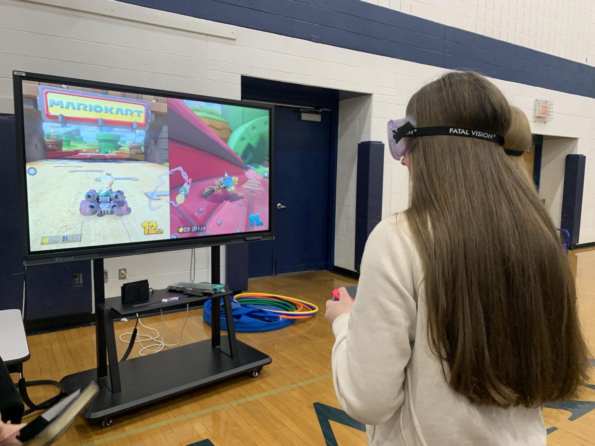 Delaney Dayton playing 'drunk Mario Kart' 