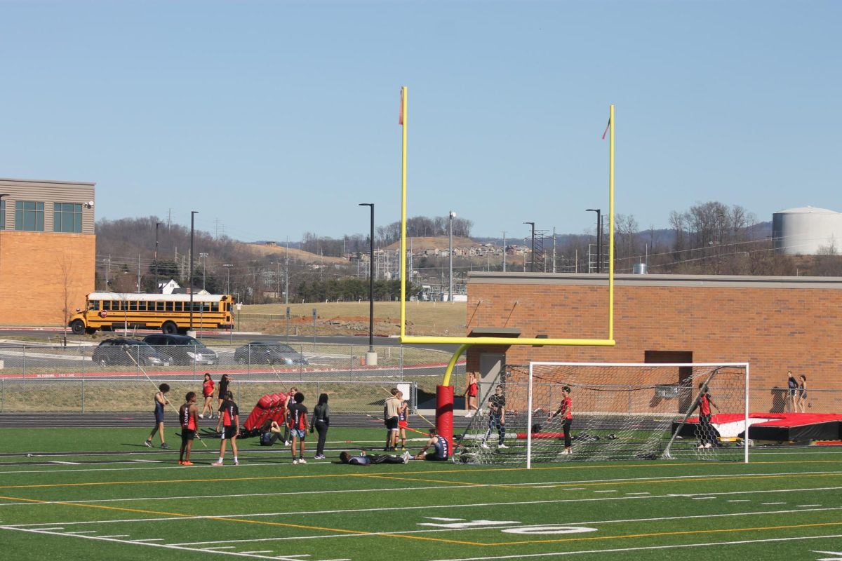 HHS and RHS track athletes at the dual scrimmage