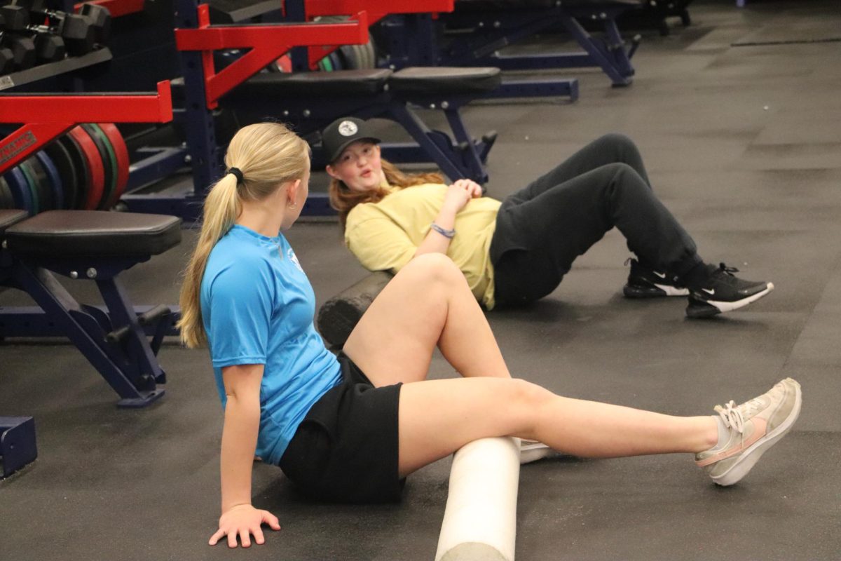 Katie Grace chose the class weight training because she thought it would be fun. Although working out makes her tired she feels better afterwards. “Even though I'm very hot and sweaty after every workout, It makes me feel like a completely different person afterwards, in the best way possible,” said Grace. 