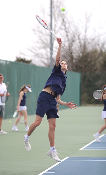 Varsity boys tennis practice, March 19