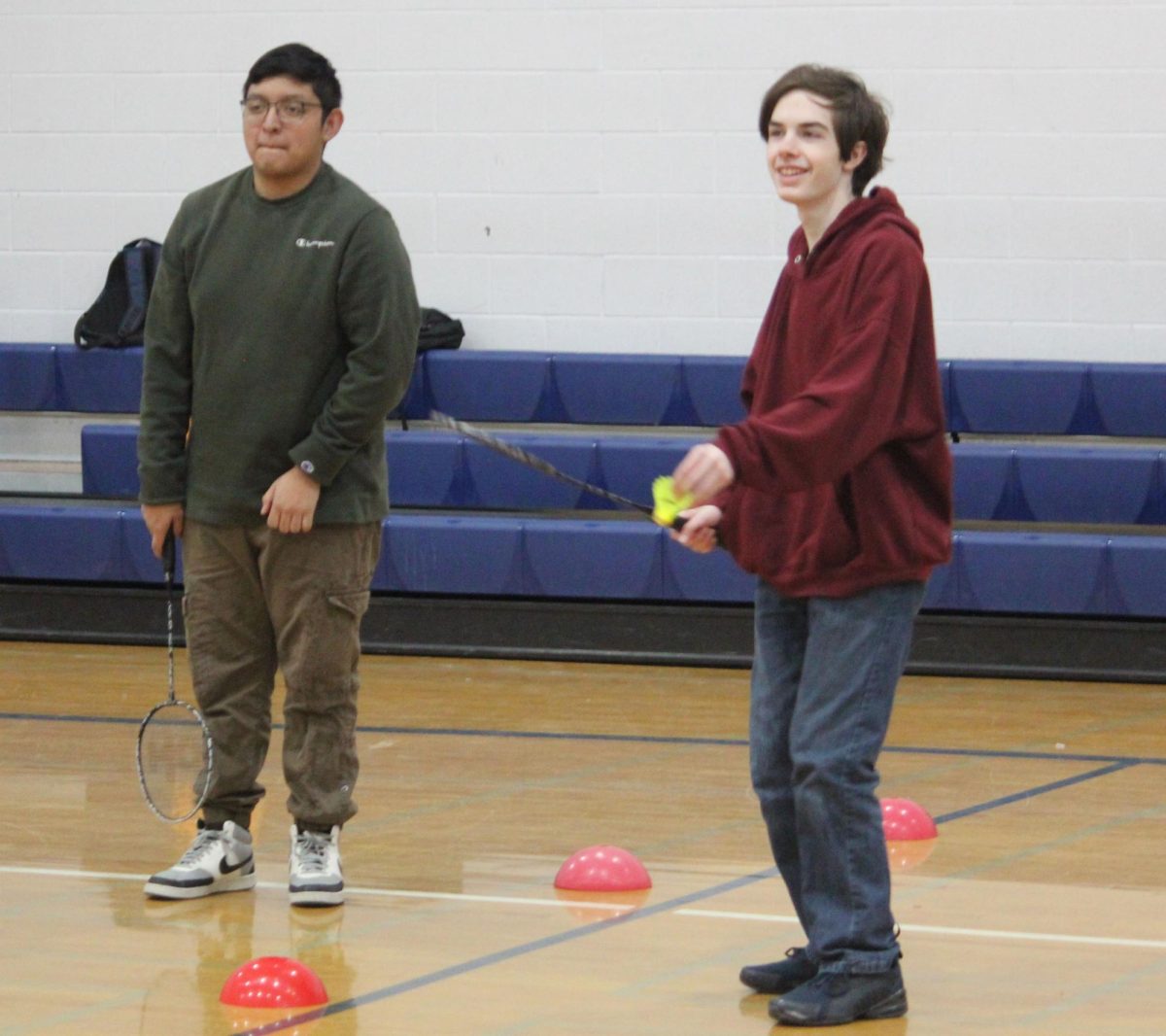 Students play badminton for choices