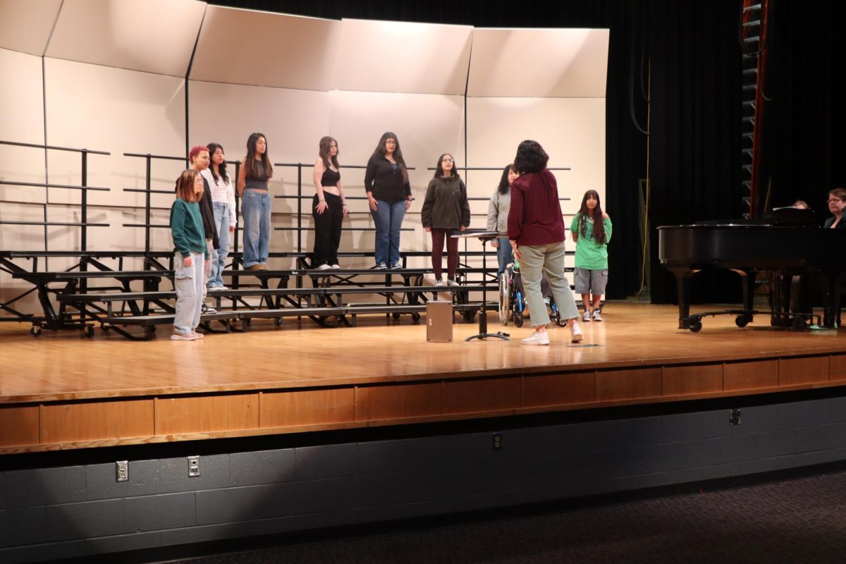 Singing the end of the german song.