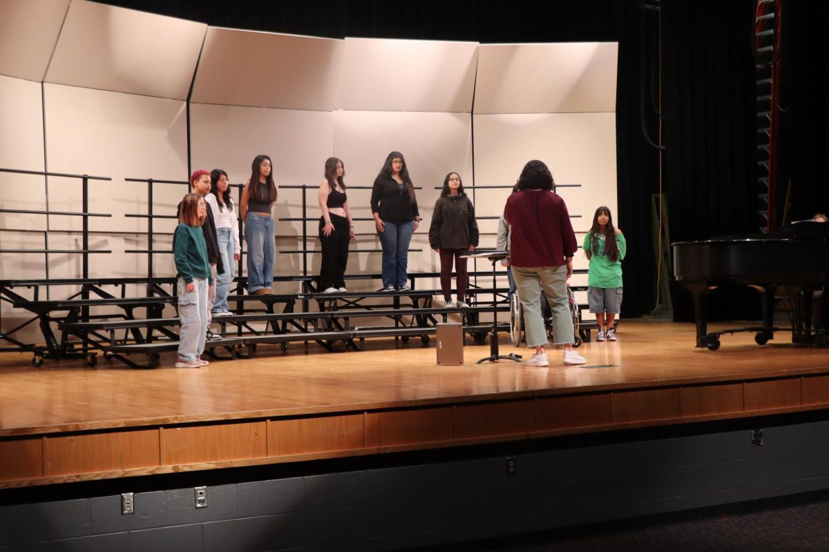 Singing a song in german.