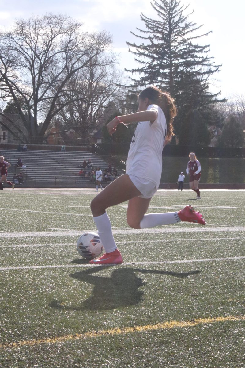 Leeanne Lara Irias about to kick the ball