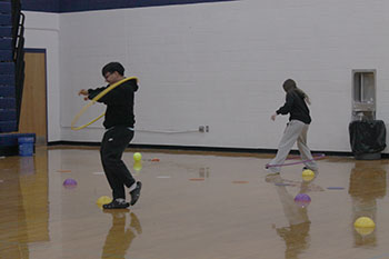 Sophomore's Teodoro Gallardo and Finnly Miller are going head to head in this station.