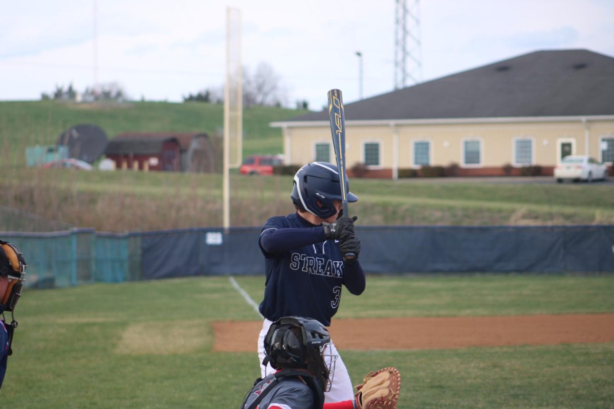 Junior William Perritt gets ready to bat