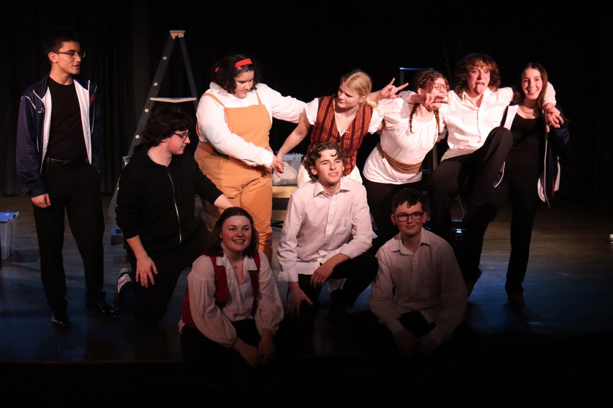 Shipwrecked cast and crew pose after March 2nd performance at Court Square Theatre.