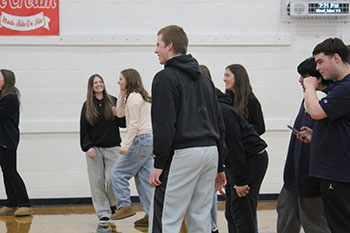 HHS STEM students root for their teammates as they compete against each other during game stations at the STEMINARS.