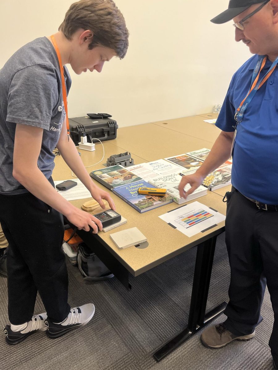 Students testing products demonstrated by teacher