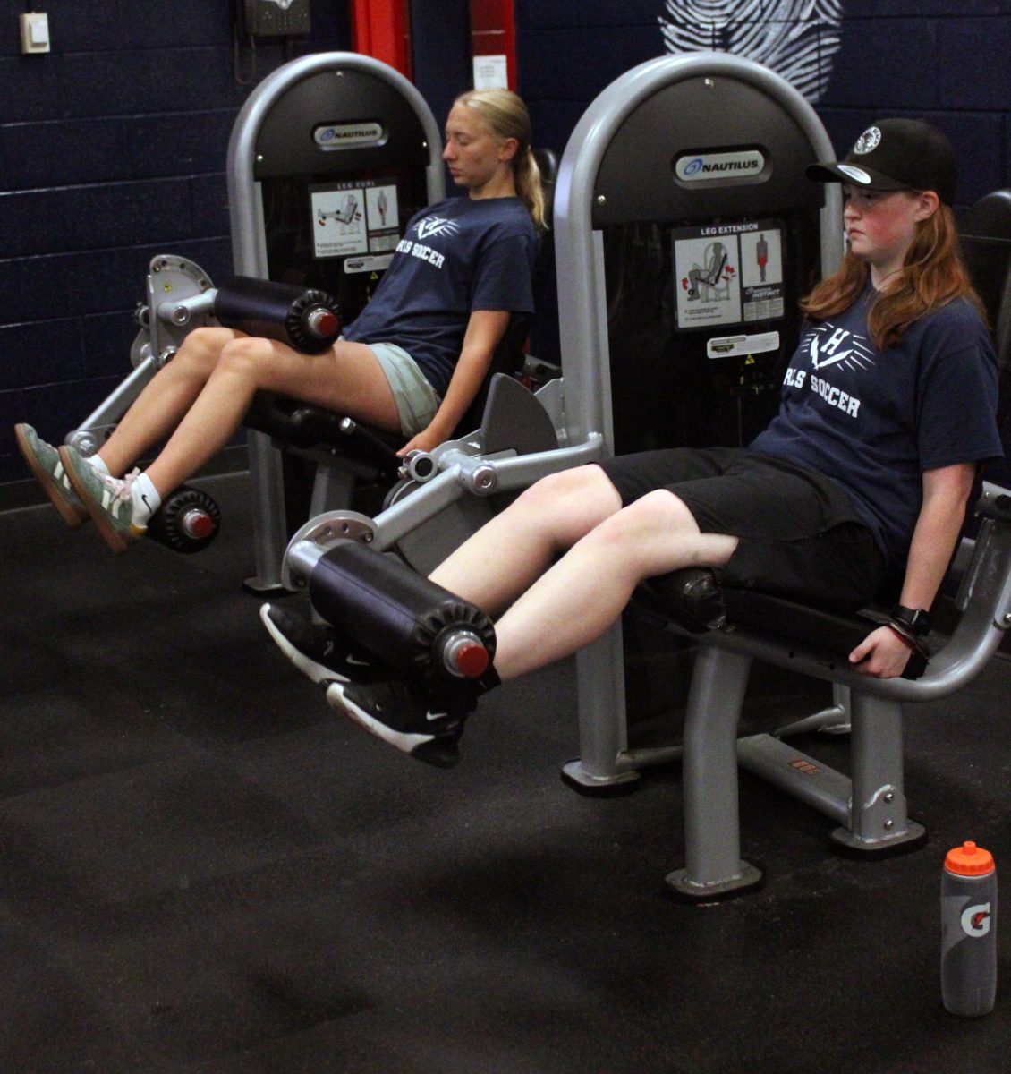 Ava Colley and Katie grace do everything together in weight training. Whether it's benching, squating, or working on legs they are always stronger together.
