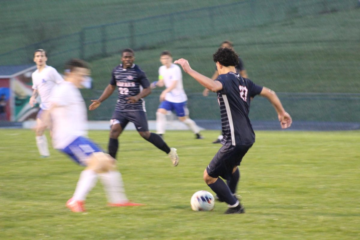 Senior Juan Chirinos gains the ball back for the team.