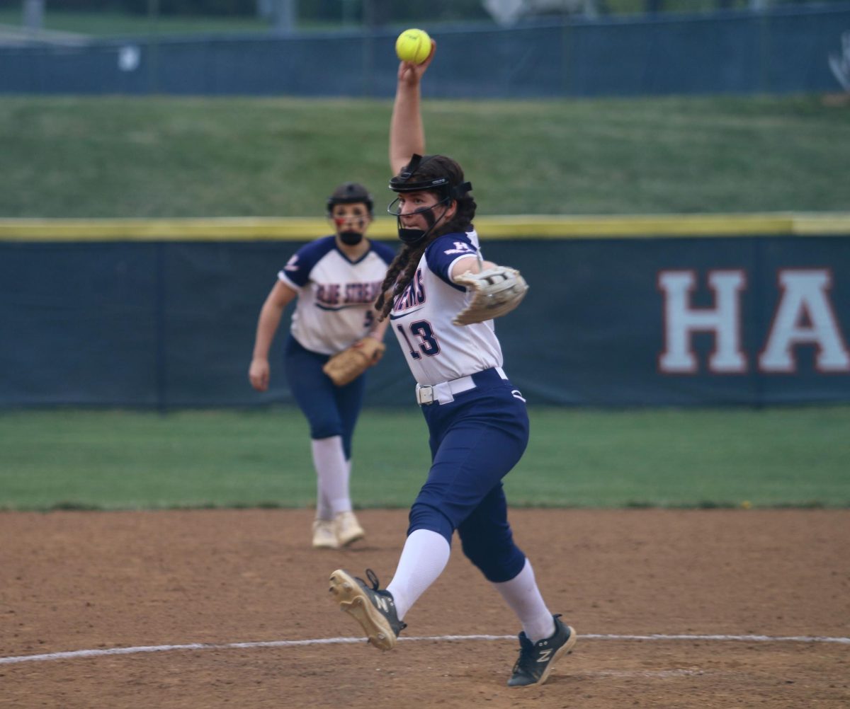 Talia Robles pitches for the JV softball team