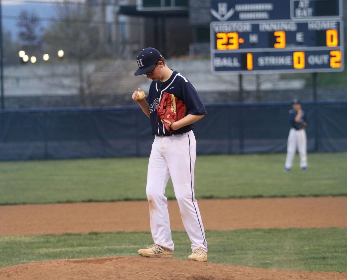 Sophomore Shea Gibson gets ready to pitch