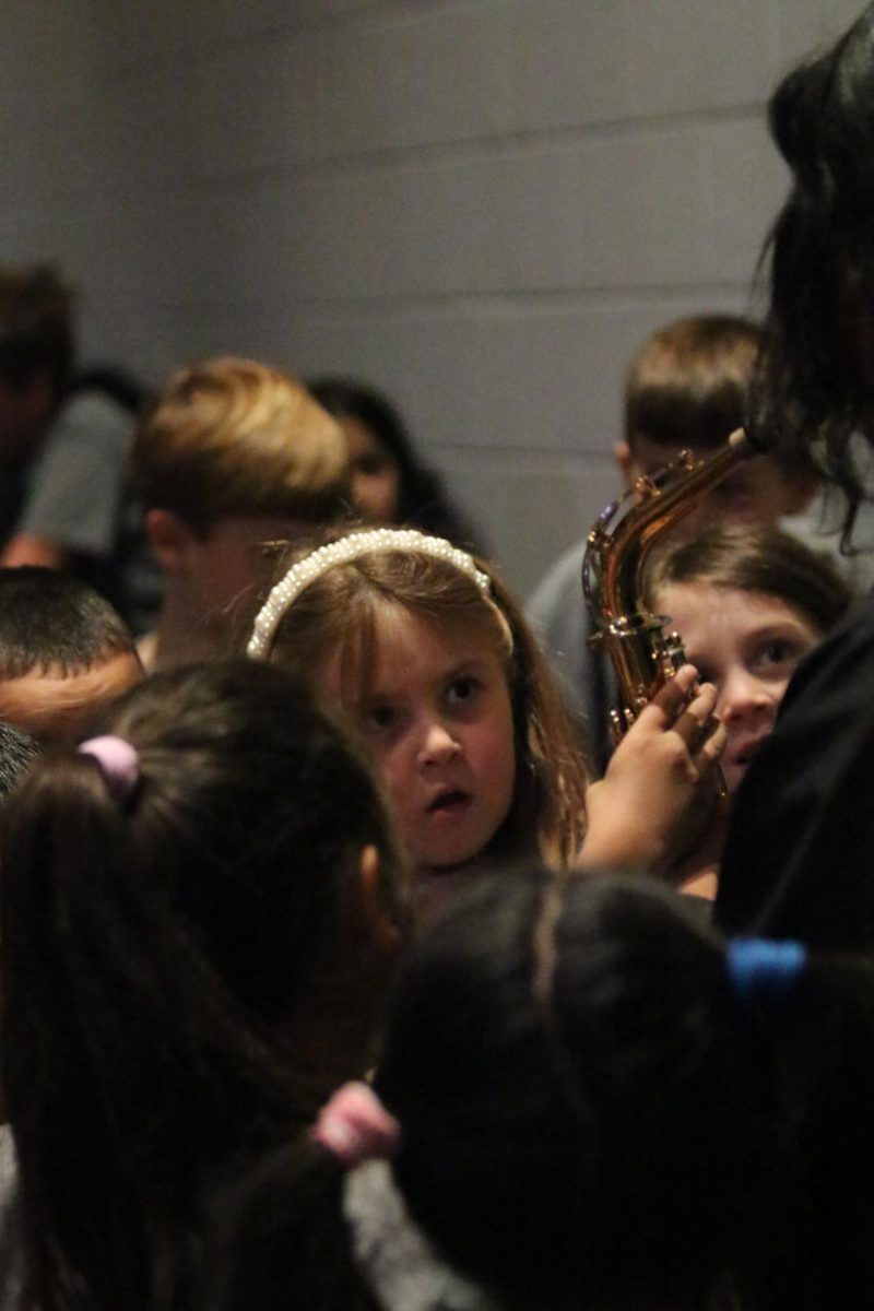 Tiny tot kids mesmerized by the instruments.