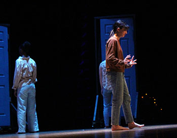 Senior Lila Hostetler steps into the middle of the circle of doors. "I really wanted to end off the show with a really heartfelt, warm feeling," Hostetler said.