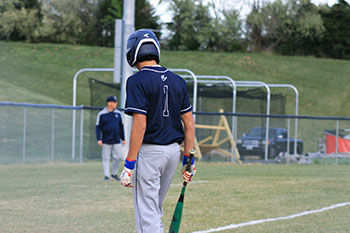 Senior Javier Molina is on his way to be the next batter.