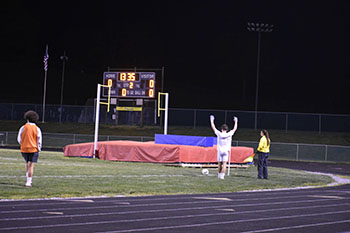 Opposing team preparing for corner kick.